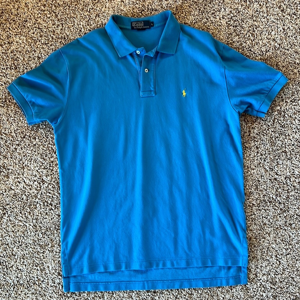 Blue polo shirt, size large